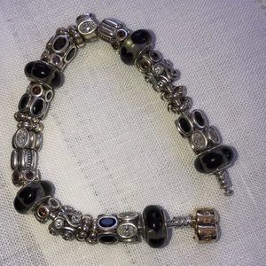 Pandora 14K gold and sterling silver bracelet